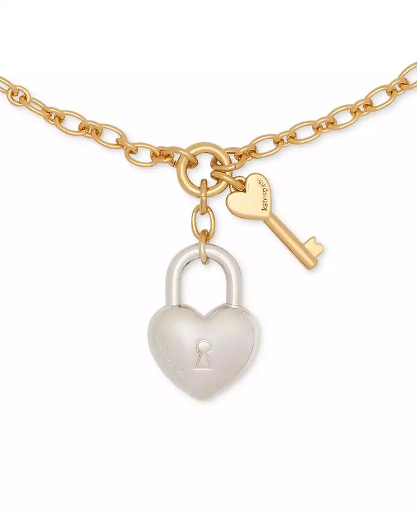 Kate Spade Two-Tone Heart Lock & Key Statement Pendant Necklace, 16" + 3" extender 2