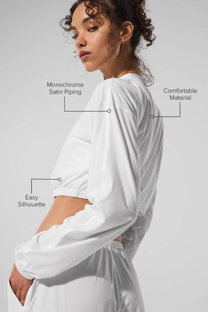 Alo Cropped Breezy Full-Zip Cover Up - White 2