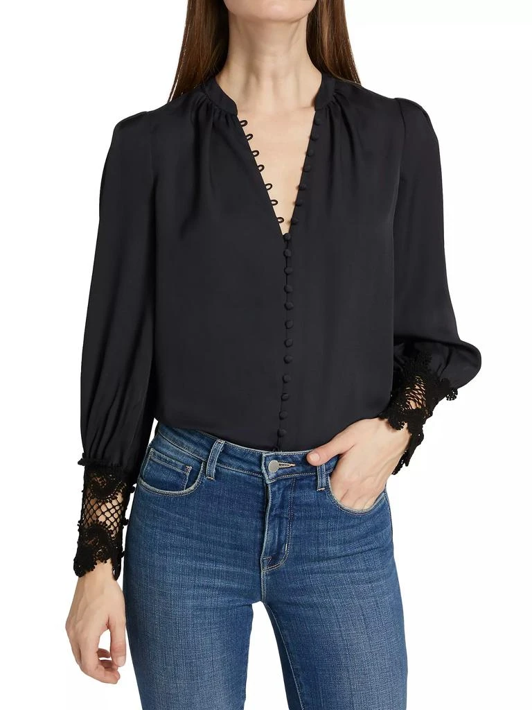 L'Agence Ava Lace Cuff Blouse 3