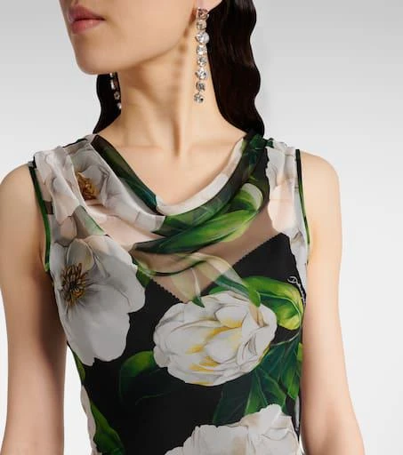 Dolce 
Gabbana Floral silk chiffon cocktail dress 4