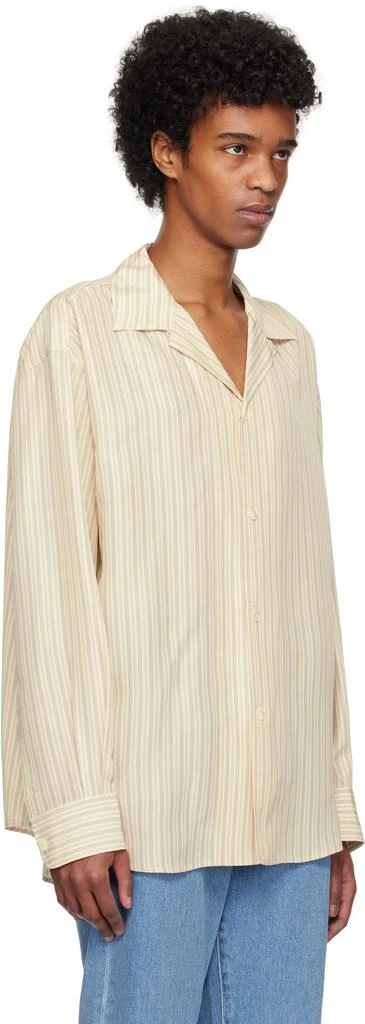 Róhe Beige Oversized Camp Collar Long Sleeve Silk Shirt 2