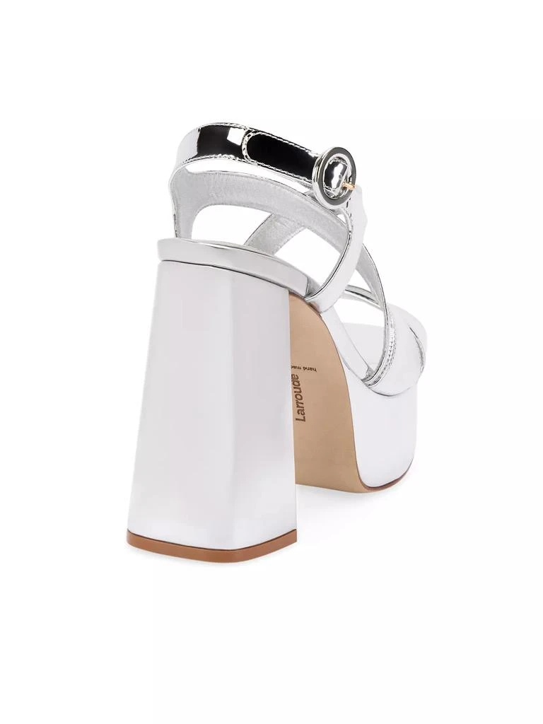 Larroudé Bee 115MM Mirrored Faux Leather Sandals 3