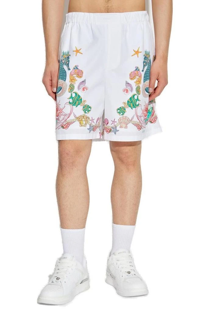Versace Versace Coral Theatre Print Elastic-Waist Shorts 2