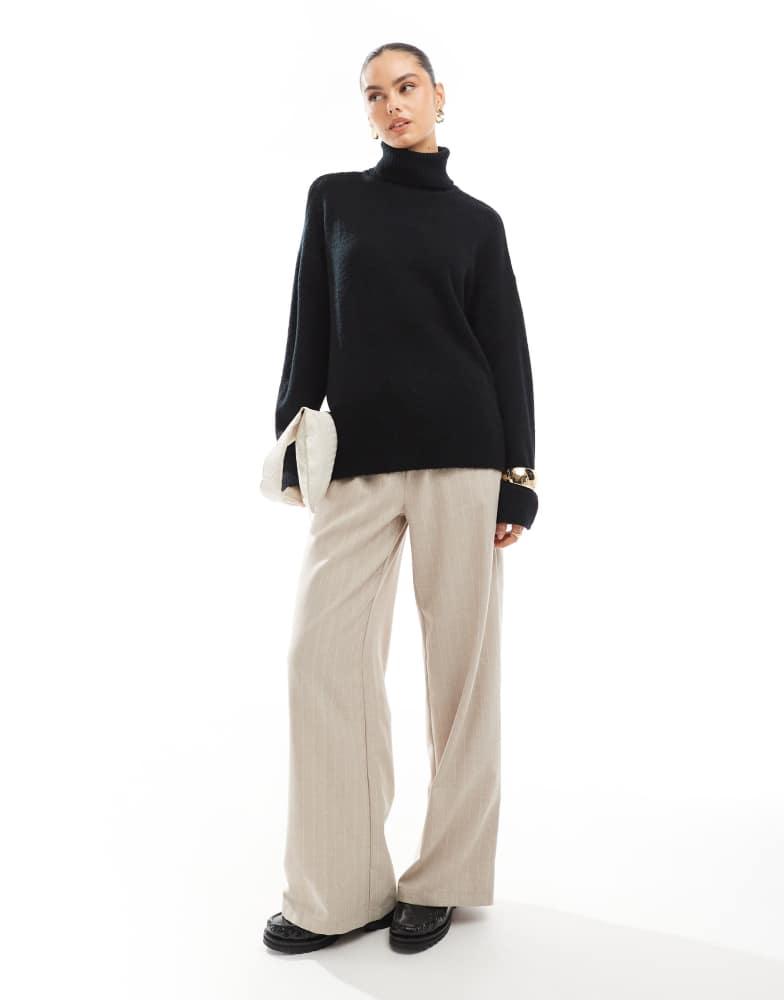 Brave Soul Brave Soul knitted roll neck jumper in black