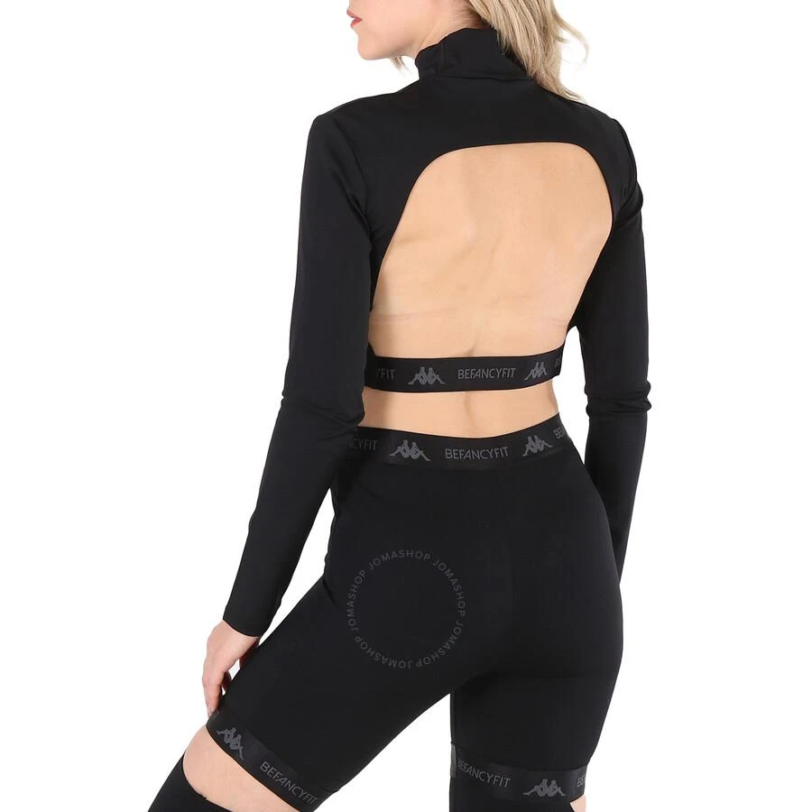 Kappa X Befancyfit Ladies Black Turtleneck Cut-Out Cropped Stretch Top 3