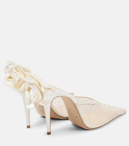 Magda Butrym Floral-appliqué embellished mesh mules 2