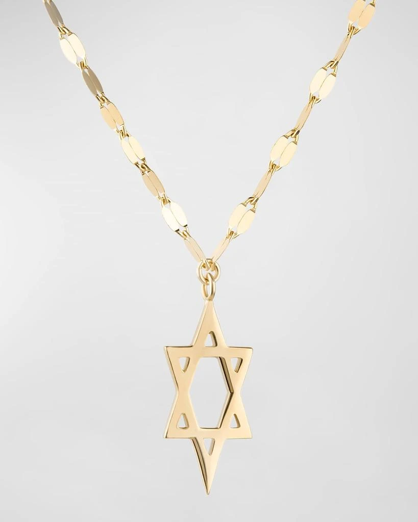 LANA 14K Gold Star of David Charm Necklace with Jump Ring, 16-18"L
