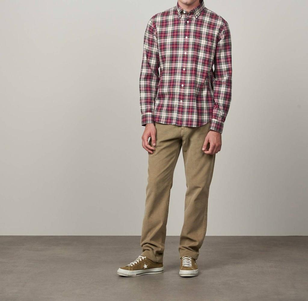 Hartford Pitt Flannel Button Down Shirt In Red