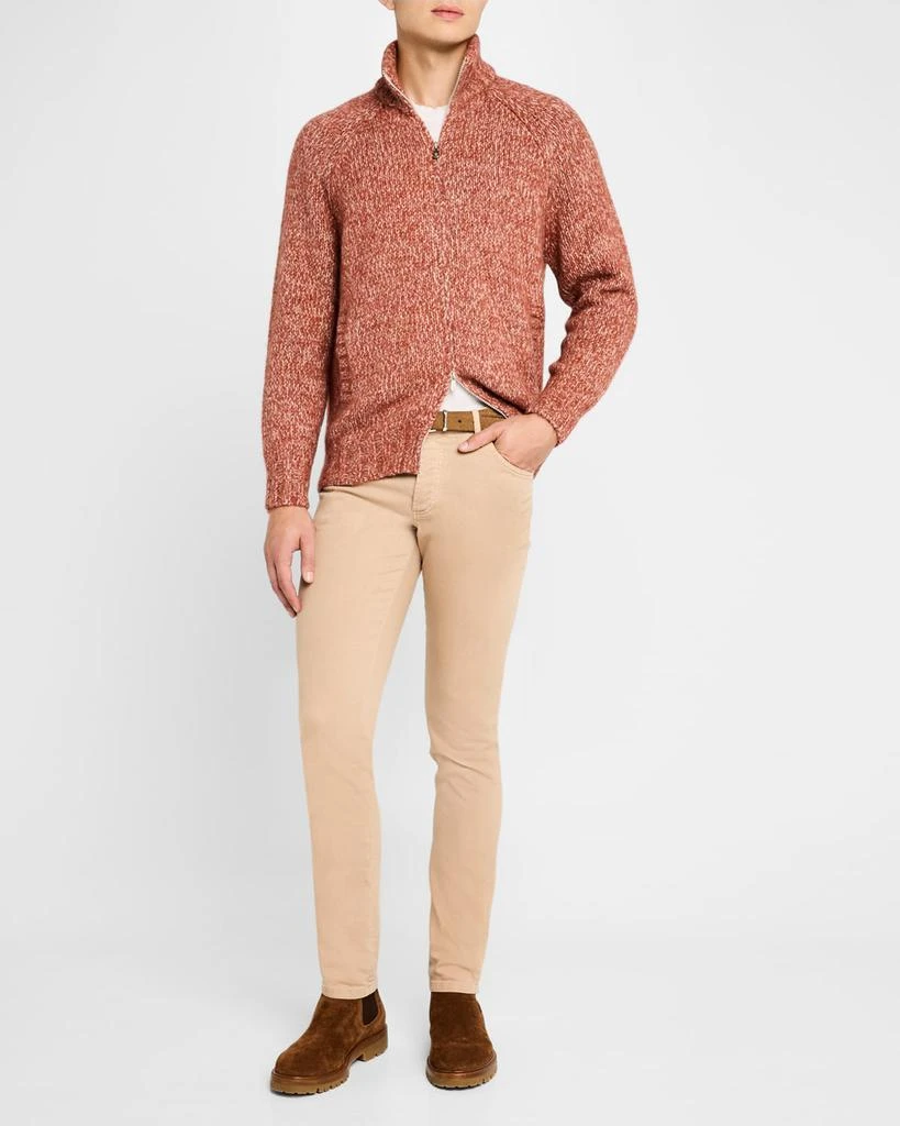 Brunello Cucinelli Men's Chunky Knit Full-Zip Sweater 2