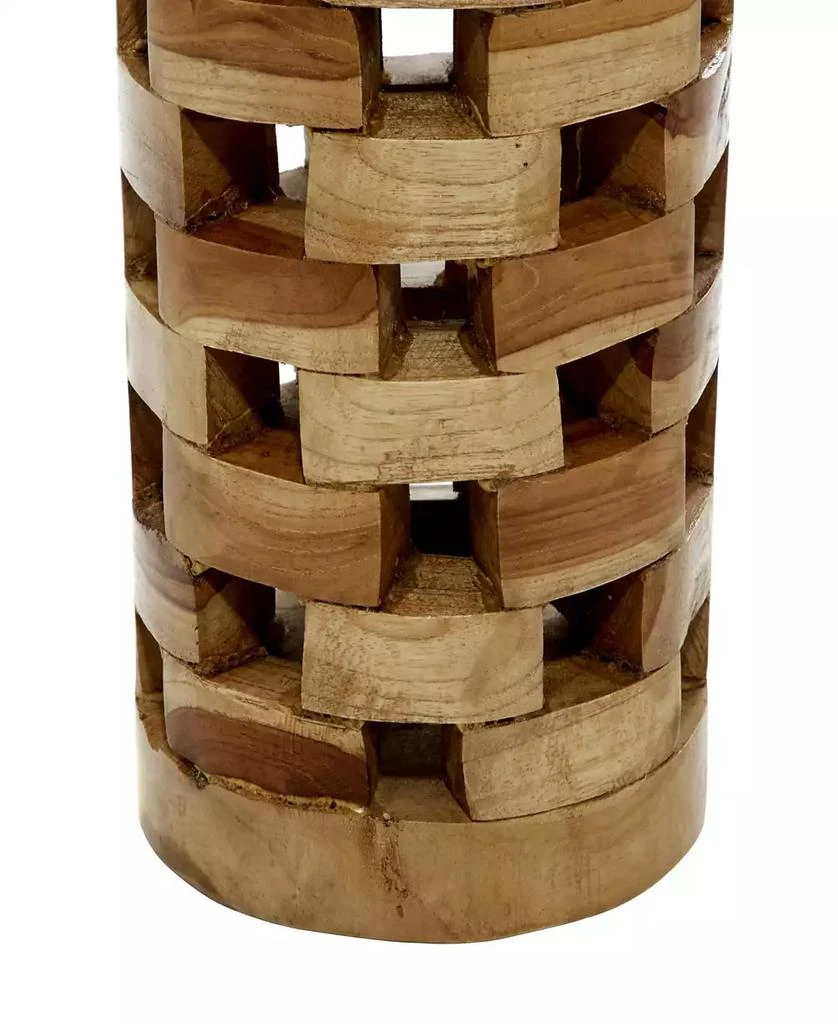 Rosemary Lane Teak Wood Contemporary Vase, Set of 2 3
