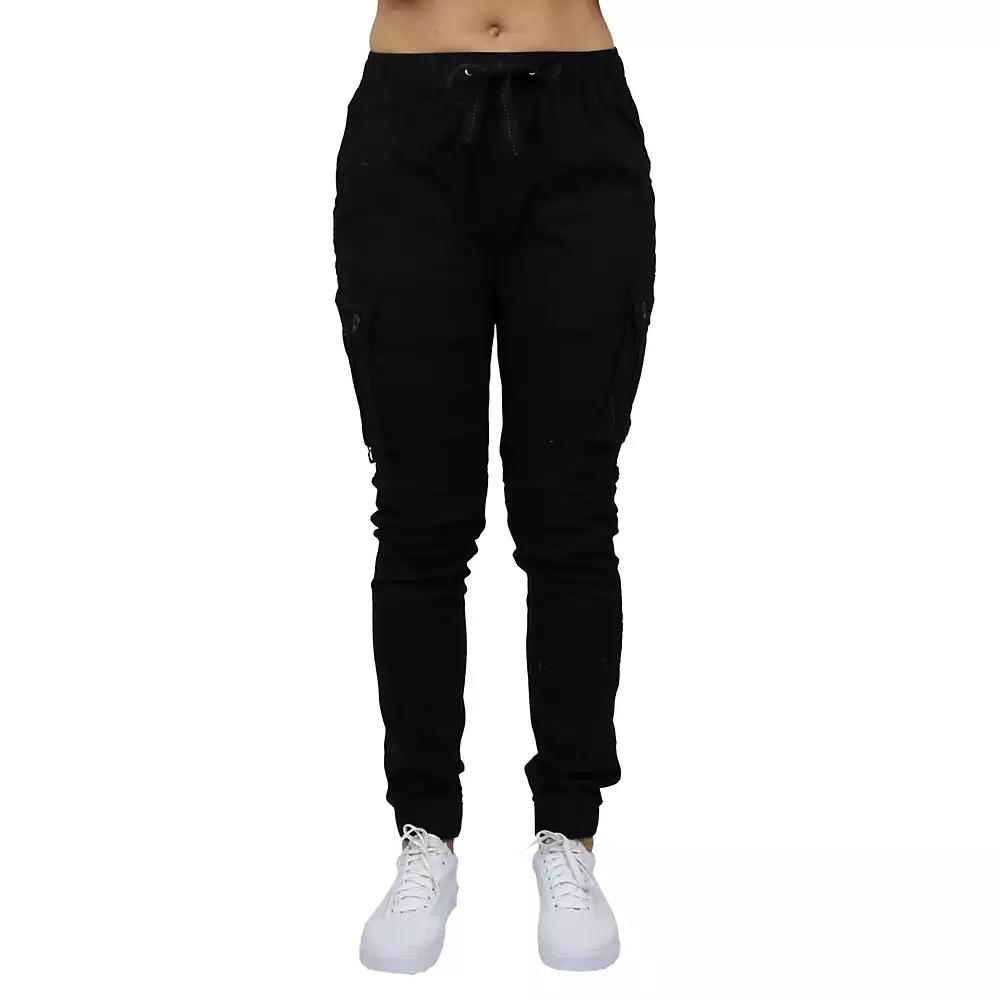 Galaxy By Harvic Women's Loose Fit Cotton Stretch Twill Cargo Joggers