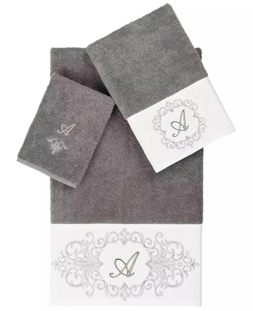 Linum Home Textiles Turkish Cotton Monica Embellished Towel 3 Piece Set - White 1