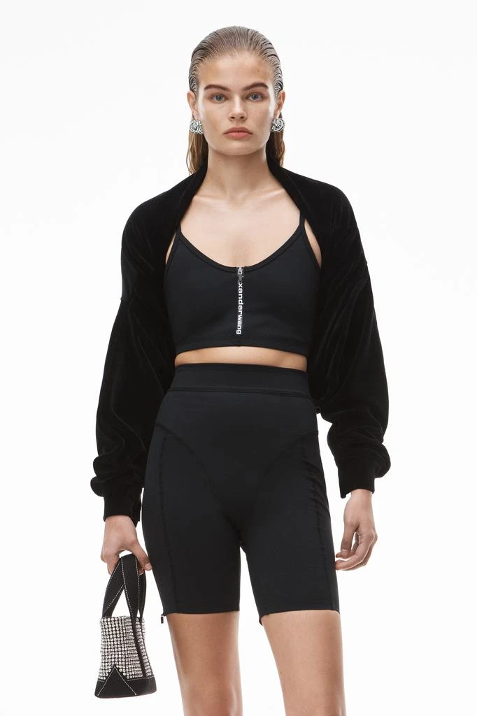 Alexander Wang ATHLETIC LOGO ZIP TANK IN STRETCH KNIT 2