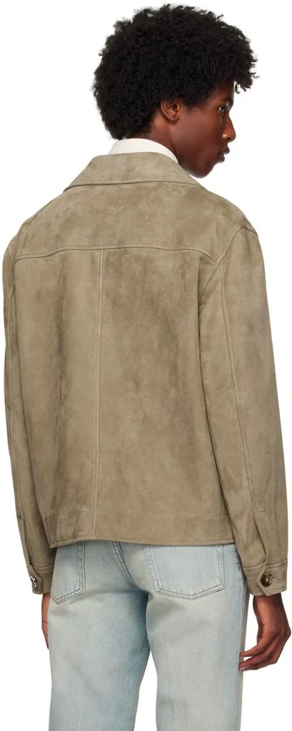 LARDINI Taupe Paneled Leather Jacket 3