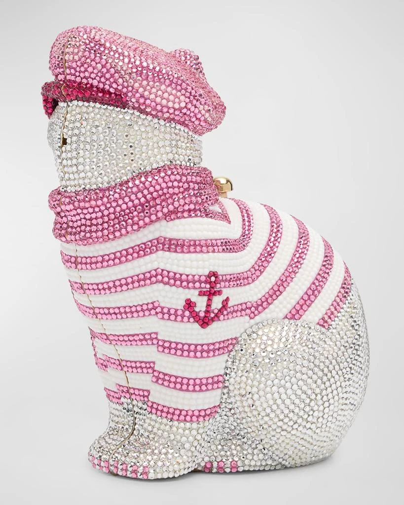Judith Leiber Cat with Beret Crystal Clutch Bag 6