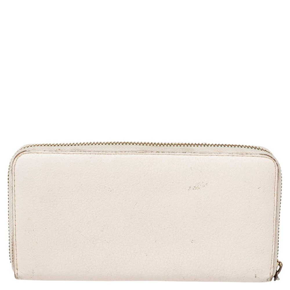 DKNY Dkny Cream Leather Zip Around Wallet 4