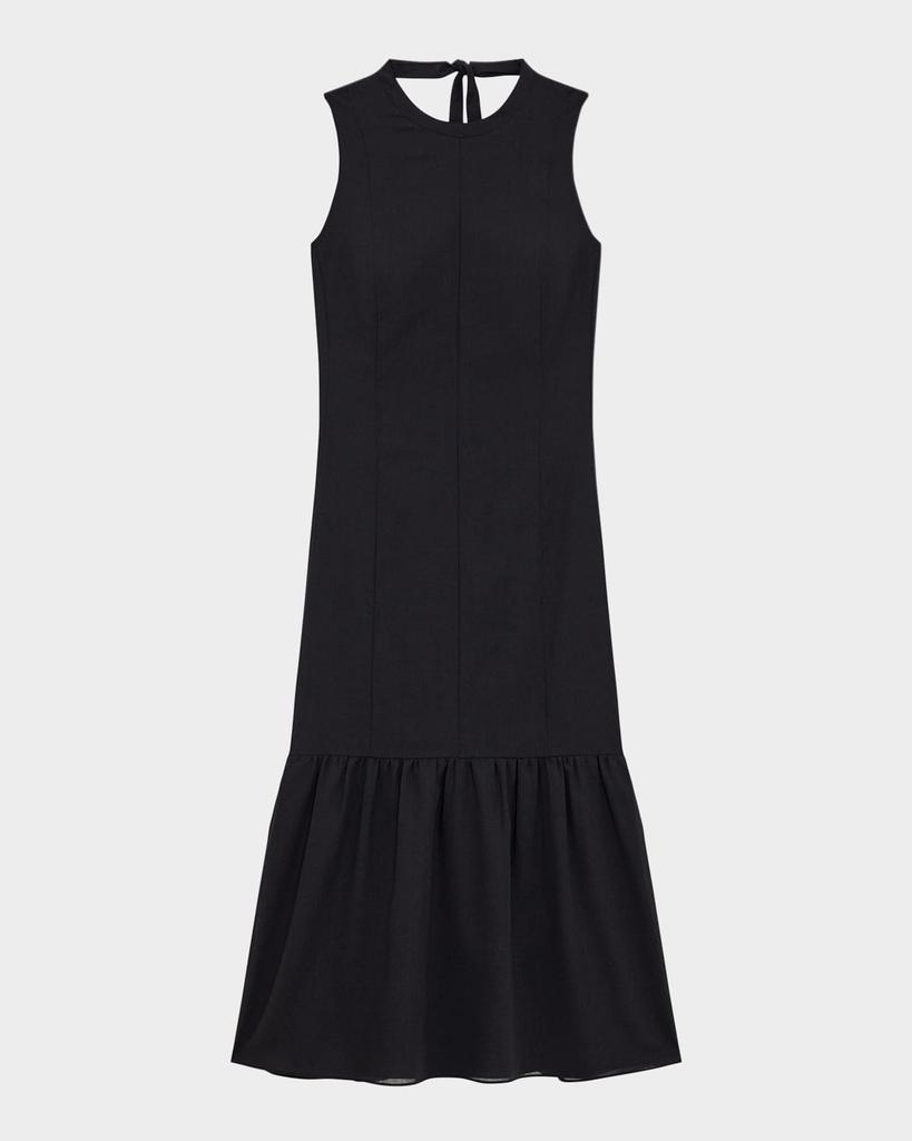 Theory Tiered Lightweight Wool Midi Dress