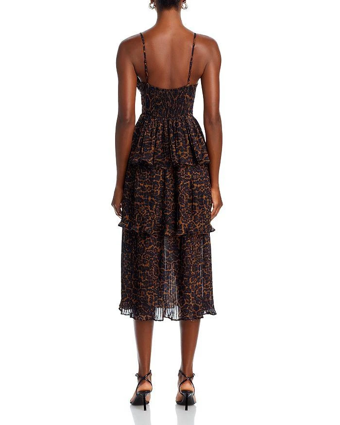 AQUA Leopard Pleated Tier Dress - Exclusive 3