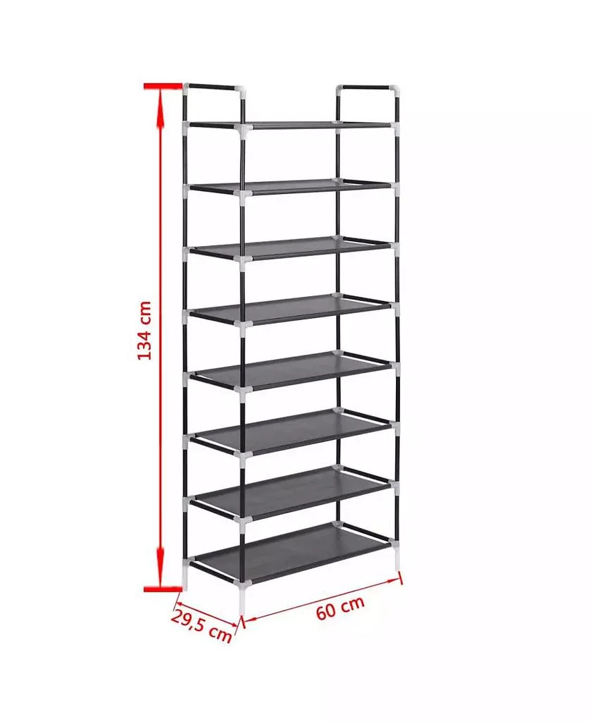 vidaXL Shoe Rack Black Metal Large Minimalistic Shoe Rack 5