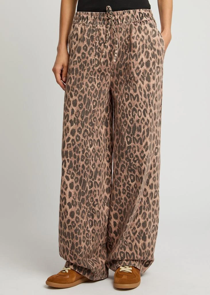 DAMSON MADDER Rafe leopard-print wide-leg jeans 2