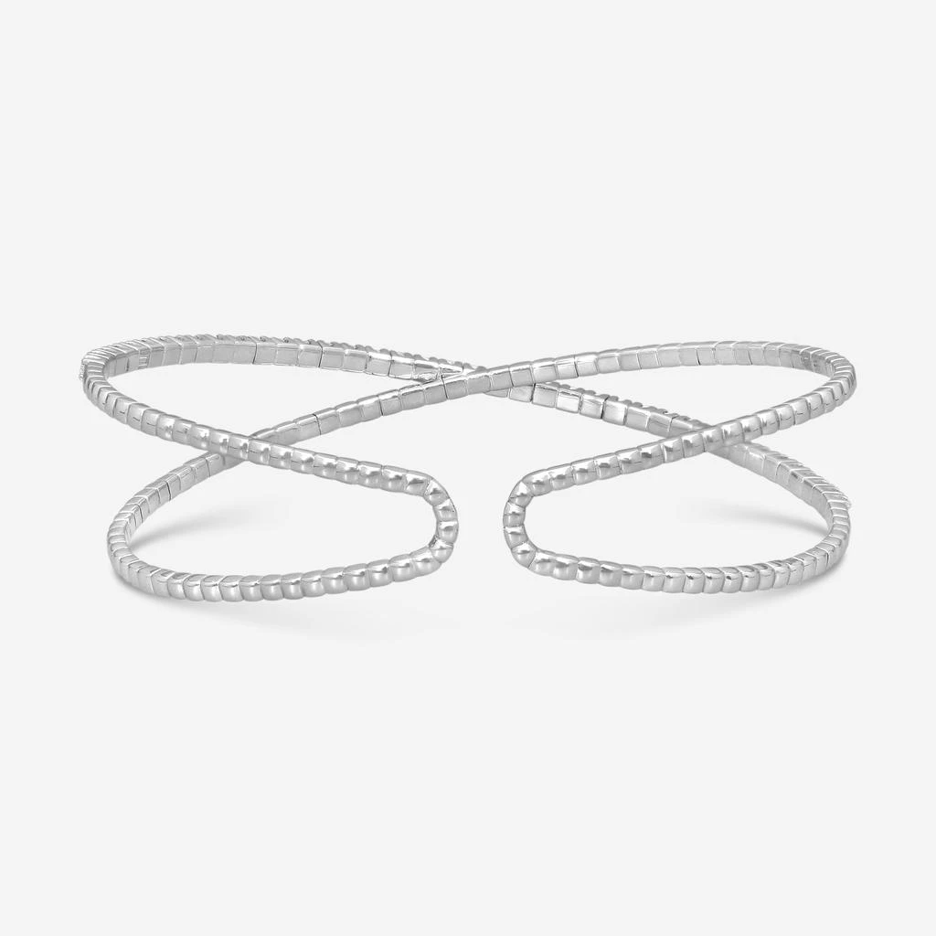 Mémoire Mémoire 18K White Gold Diamond Open Flex Crisscross Bangle Bracelet FGFX10857458W72000 2