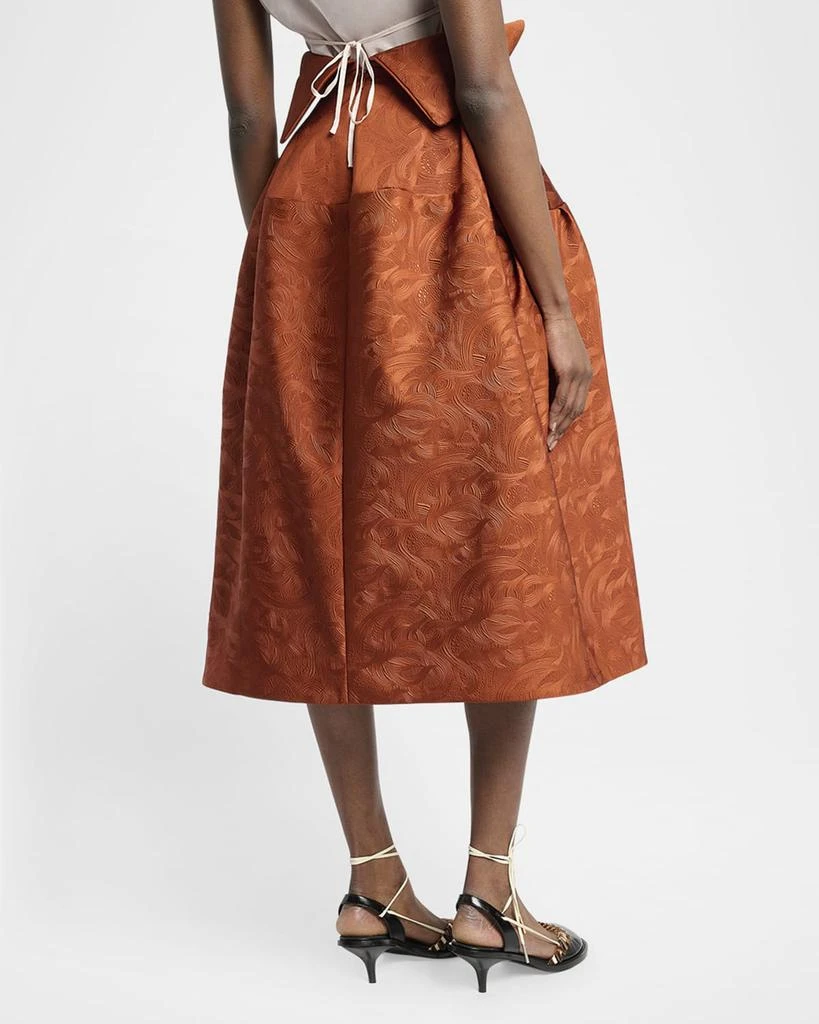 Dries Van Noten Saffy Foldover Waist Jacquard Circle Skirt 3