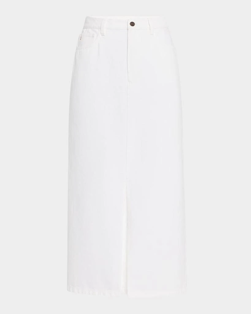 Lafayette 148 New York Front-Slit Cotton Midi Skirt 1