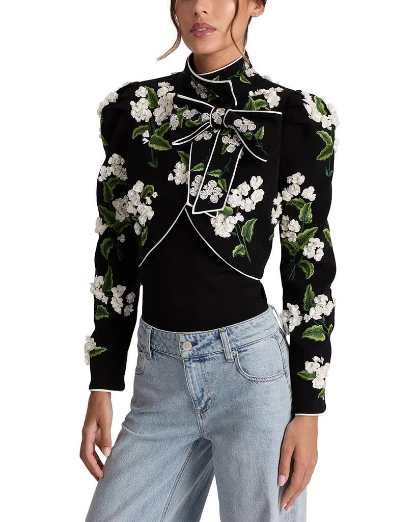 Alice + Olivia Addison Embroidered Cropped Jacket 1
