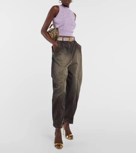 Balmain Faded high-rise wide denim jeans 2