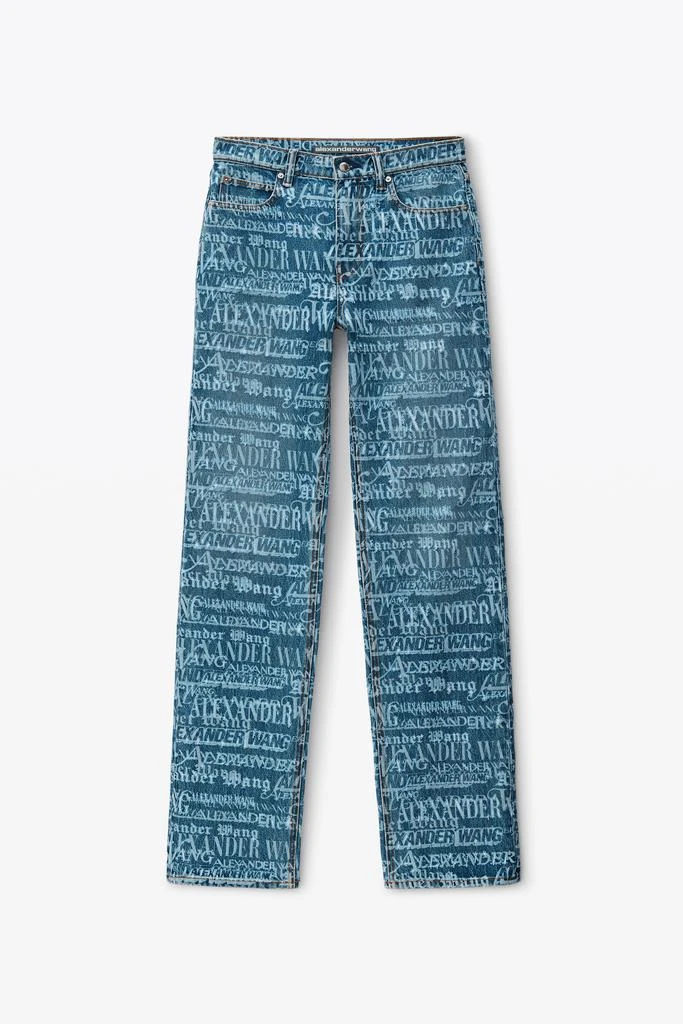 Alexander Wang Ez Mid Rise Straight Leg Jeans with Newsprint Logo 2
