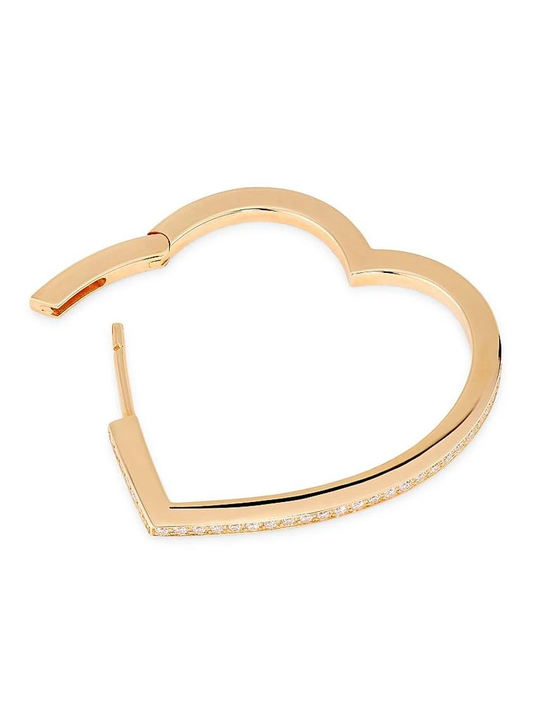 Repossi Antifer 18K Rose Gold & 0.13 TCW Diamond Large Heart Hoop Earring 3