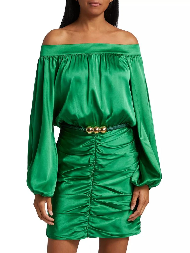 Silvia Tcherassi Claudette Silk Ruched Minidress 3