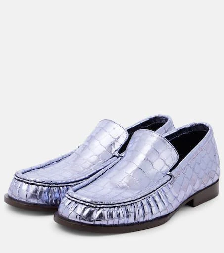 Dries Van Noten Croc-effect leather loafers 4