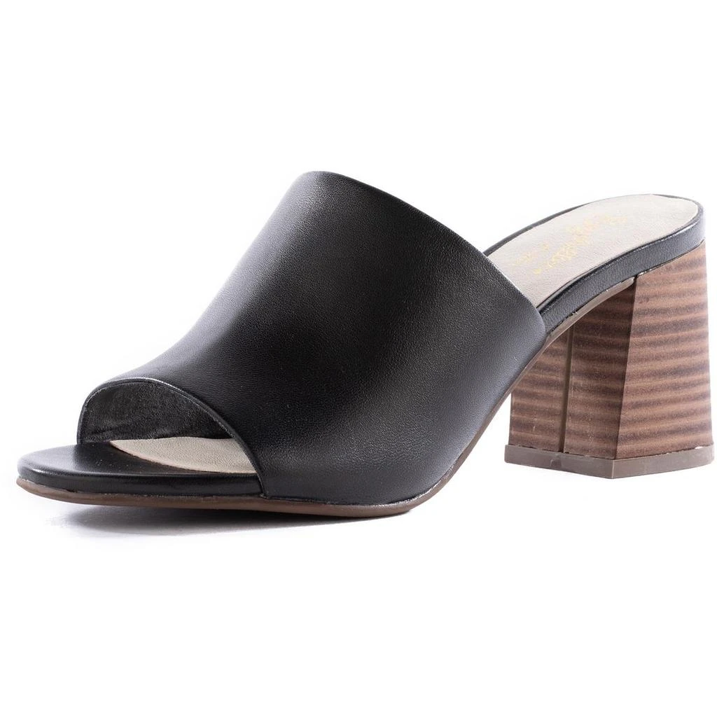 Seychelles Commute Womens Block Heel Leather Slide Sandals 1