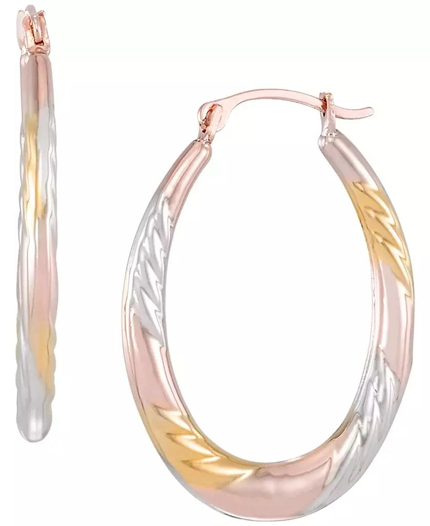 Macy's Hoop Earrings in 14k Rose Gold and Yellow Gold Over Sterling Silver 1