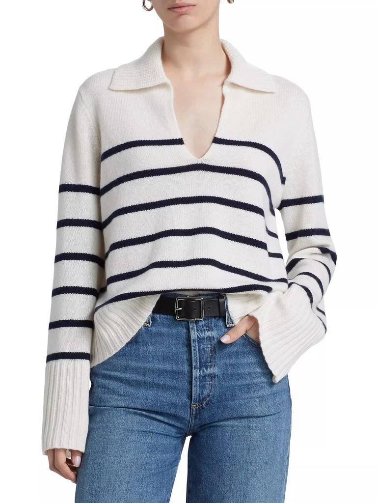 Jenni Kayne Frances Striped Cashmere Polo Sweater 3