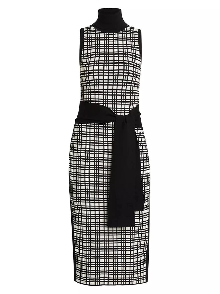 Toccin Peggy Windowpane Knit Sleeveless Midi-Dress 1
