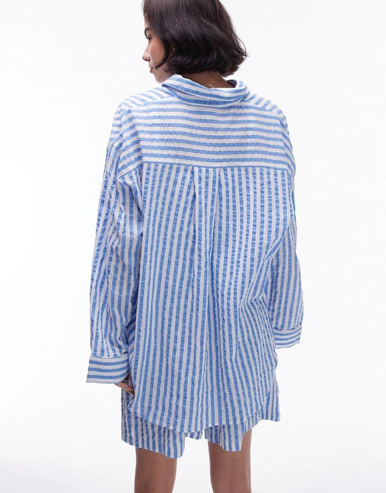 Topshop Topshop co-ord stripe beach shirt in blue 4