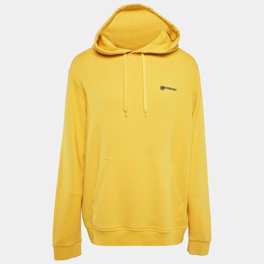 Burberry Burberry Yellow Logo Emboss Print Cotton Robson Hooded Sweatshirt L 1