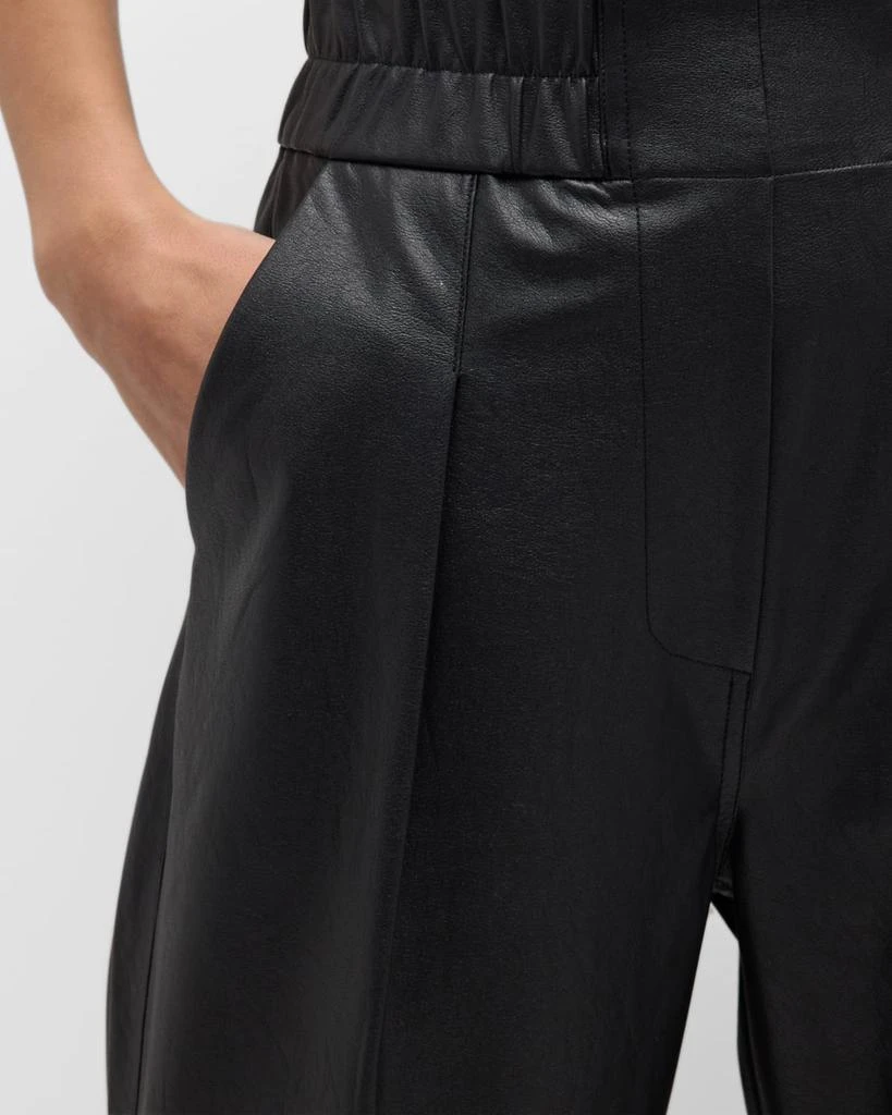Brochu Walker Fiera Pleated Cropped Vegan Leather Pants 5