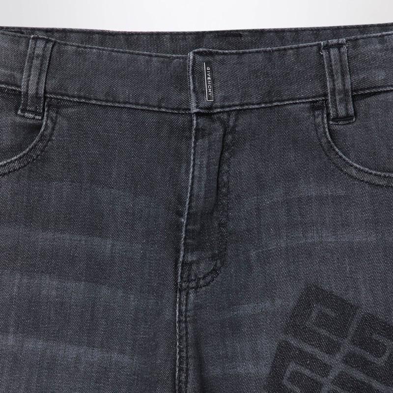 Givenchy Black denim jeans with logos - Leggings - Save