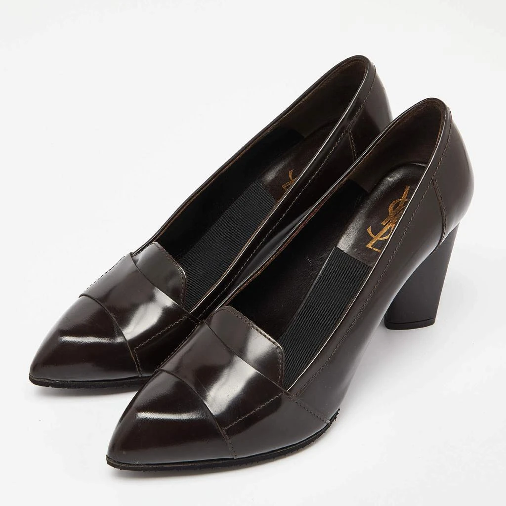 Yves Saint Laurent Saint Laurent Paris Brown Leather Pointed Toe Loafer Pumps Size 39 2