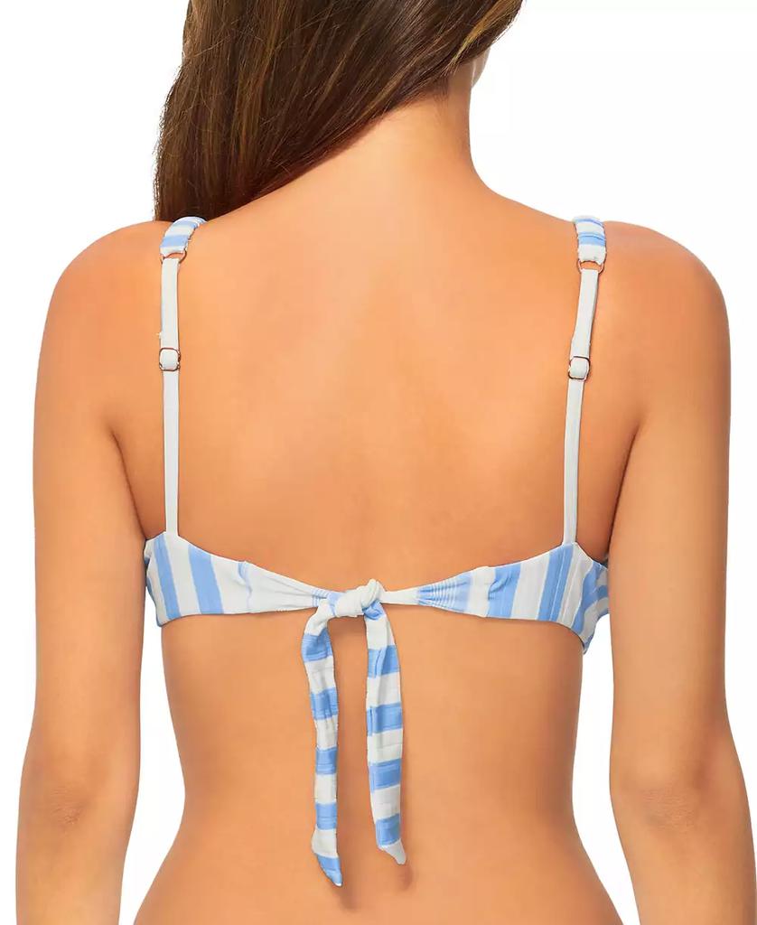 RAISINS Juniors' Striped Tie-Back Bikini Top