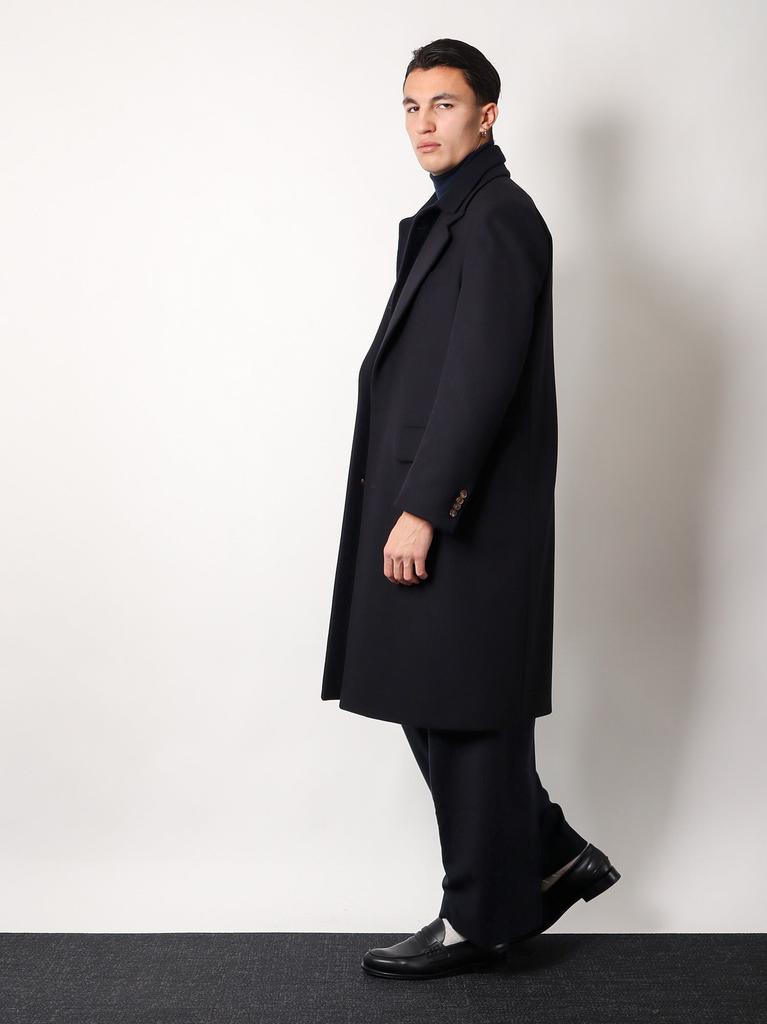 HEVÒ Virgin wool coat with satin lining