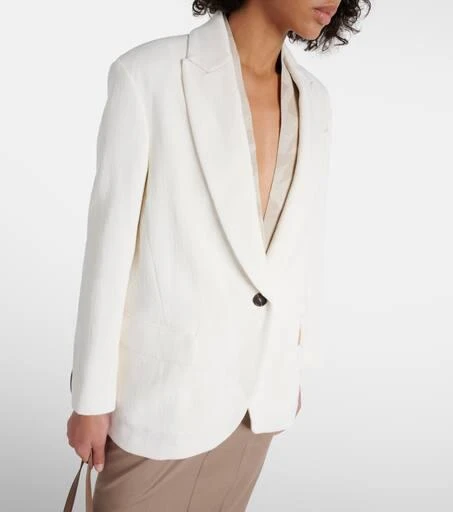 Brunello Cucinelli Herringbone cotton and linen blazer 6