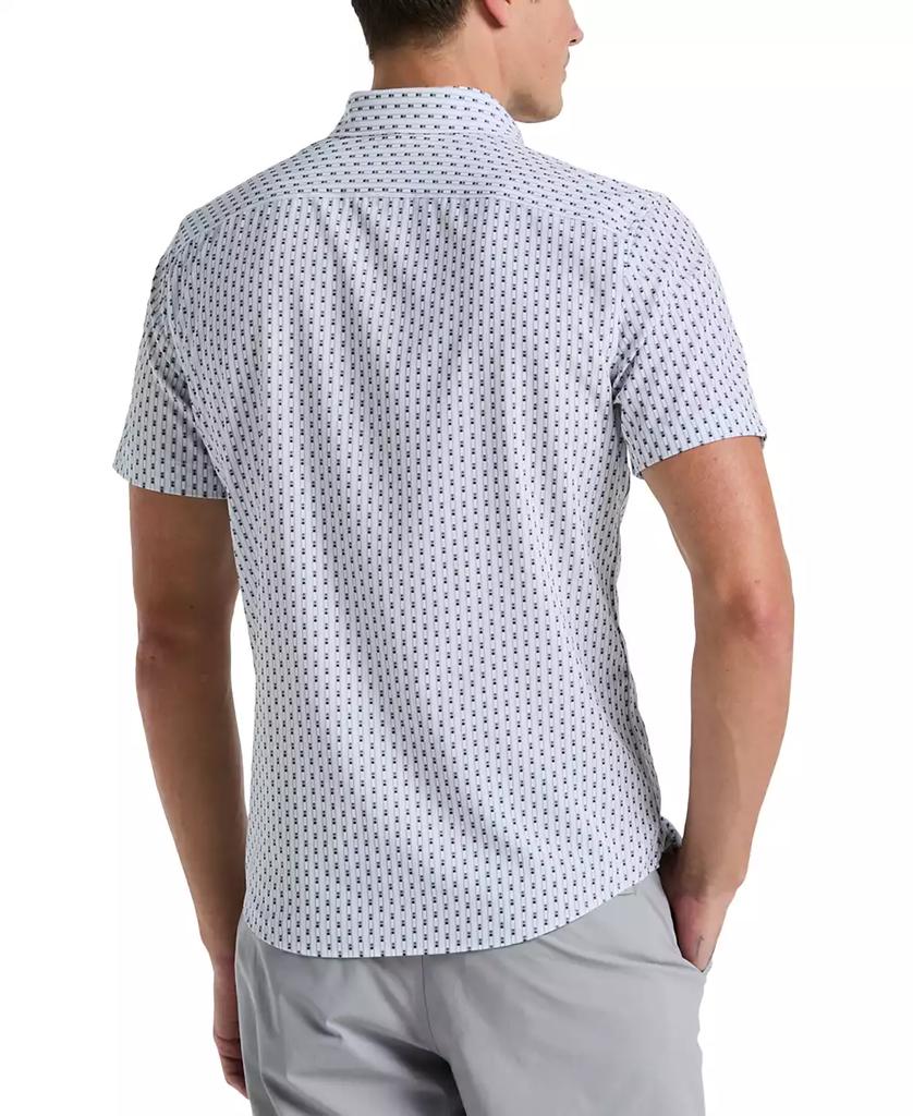 Perry Ellis Men's Slim Fit Short Sleeve Geo Print Button-Down Shirt