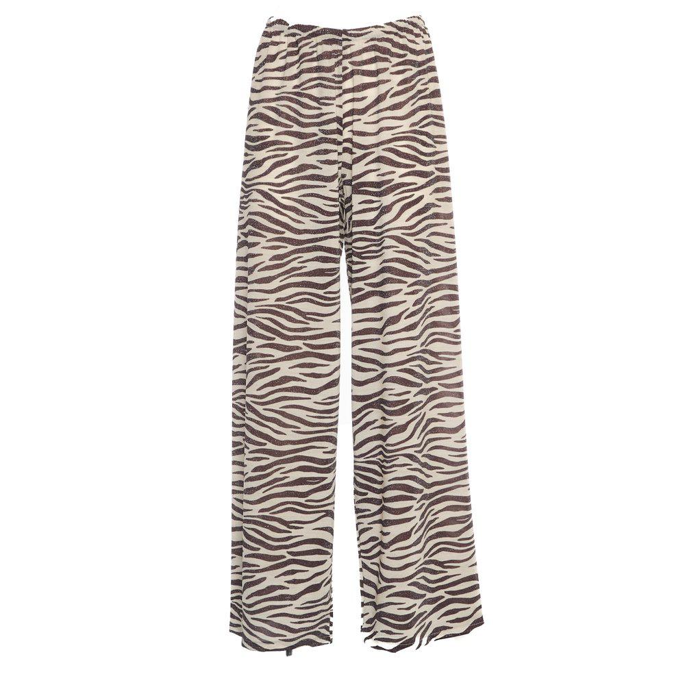 Mc2 Saint Barth Mc2 Saint Barth Amalia Zebra Lurex Wide-Leg Trousers