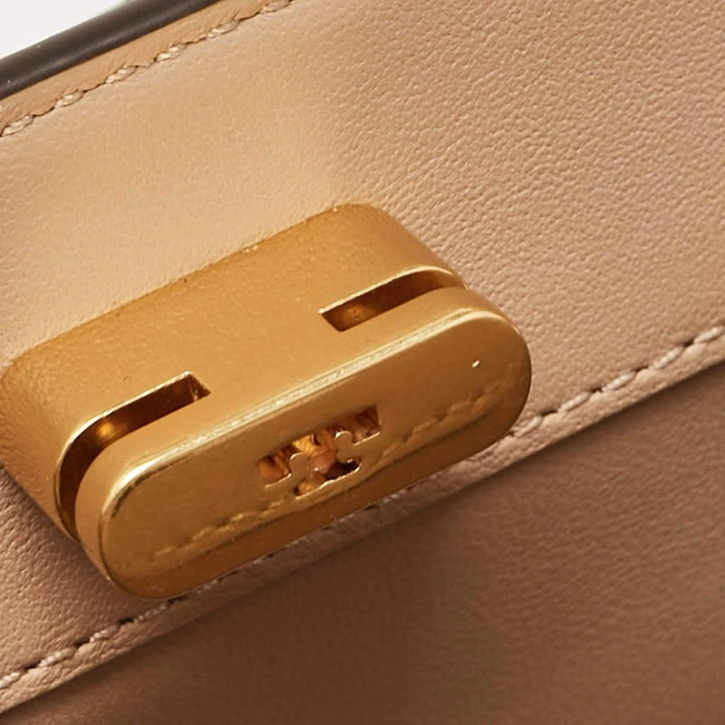 Tory Burch Tory Burch Beige Croc Embossed Leather Petite Lee Radziwill Top Handle Bag 11