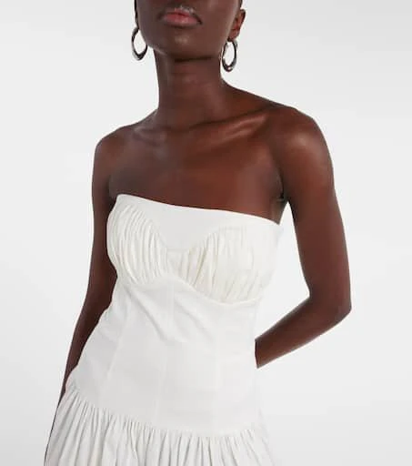 Tove Lauryn strapless cotton-blend midi dress 4