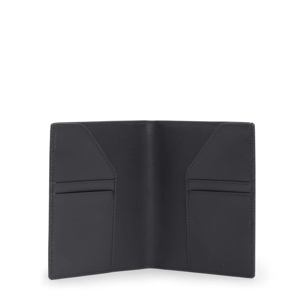 Tumi TUMI - Nassau Leather Passport Sleeve - Travel Card Holder and Organizer - Black Embossed 2
